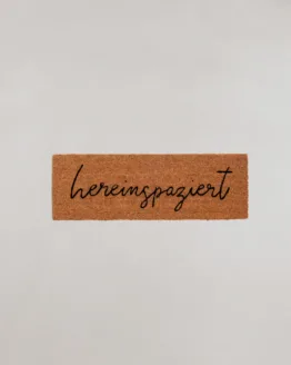 Eulenschnitt - Kleine Kokosmatte "Hereinspaziert", 75x25 cm