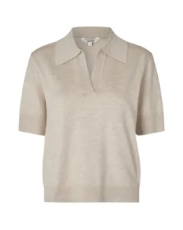 "mbym - Polo-Strickshirt Sika, Bravani, oyster melange"