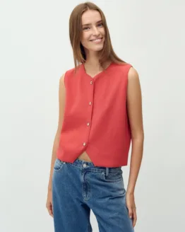 "mbym - Stricktop Basia, rot, Gr. XS"
