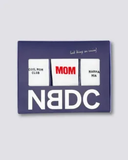 nbdc - Socken Set 3er Pack, COOL MOM CLUB, MOM RED, MAMMA MIA, rot