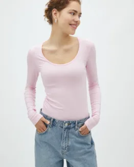 mbym - Basic Top Anna, pale rose